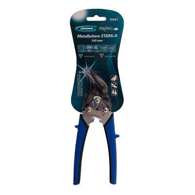 Ножницы по металлу "Piranha", 185 мм, прямой и правый рез, сталь СrM, двухкомпонентные рукоятки Gross по ценам производителя в Москве с доставкой по всей России