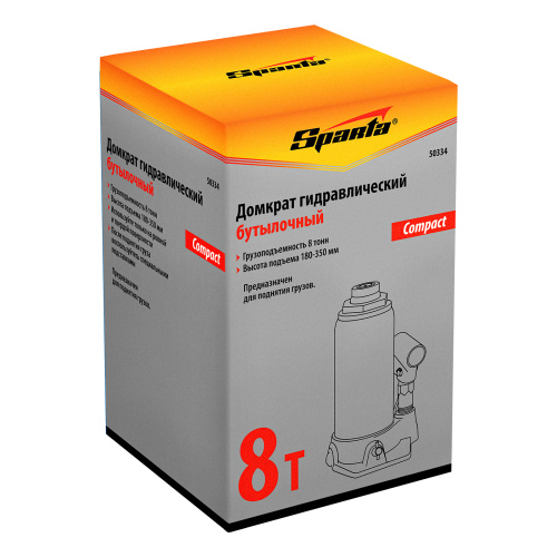 Домкрат гидравлический бутылочный 8 т, h подъема 180-350 мм Sparta Compact по ценам производителя в Москве с доставкой по всей России