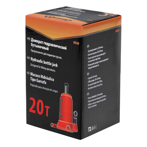 Домкрат гидравлический бутылочный, 20 т, h подъема 250-470 мм Sparta по ценам производителя в Москве с доставкой по всей России