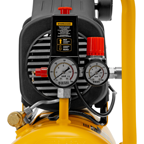 Компрессор воздушный DLC1300/24 безмасляный 1.3 кВт, 24 литра, 206 л/мин Denzel по ценам производителя в Москве с доставкой по всей России