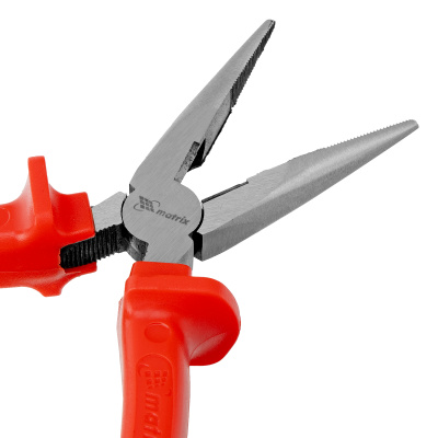 Длинногубцы прямые Econom, 160 мм, шлифованные, пластмассовые рукоятки Matrix по ценам производителя в Москве с доставкой по всей России