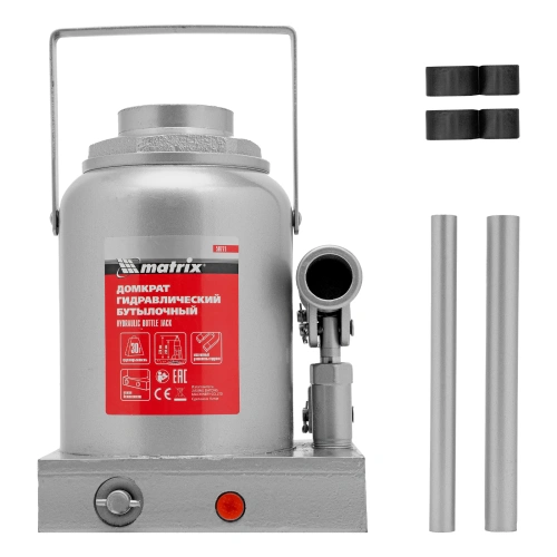 Домкрат гидравлический бутылочный, 30 т, h подъема 244-370 мм Matrix по ценам производителя в Москве с доставкой по всей России