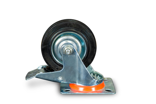 Колесо поворотное резина SCb 93 75 мм с тормозом (Y) по ценам производителя в Москве с доставкой по всей России