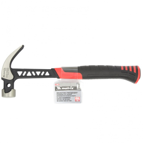 Молоток-гвоздодер, 450 г, цельнокованый, боек с магнитом, двухкомпонентная обрезиненная рукоятка Matrix Pro по ценам производителя в Москве с доставкой по всей России