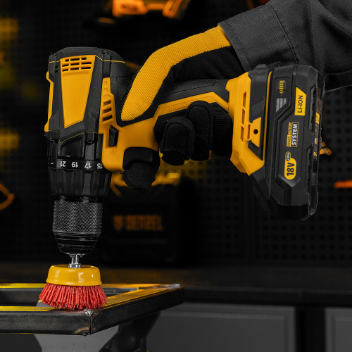 Щетка для дрели, 65 мм, Чашка, со шпилькой, нейлоновая щетина Denzel по ценам производителя в Москве с доставкой по всей России