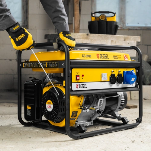 Генератор бензиновый GE 6900, 5.5 кВт, 220 В/50 Гц, 25 л, ручной старт Denzel по ценам производителя в Москве с доставкой по всей России
