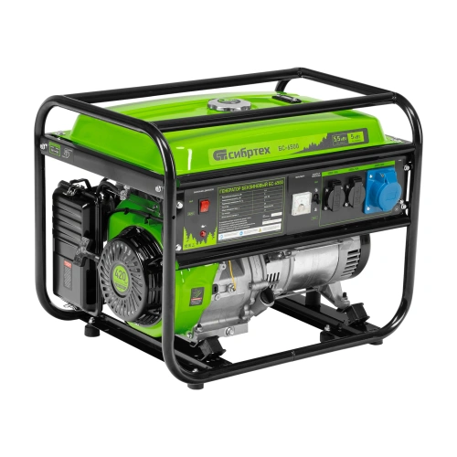 Генератор бензиновый БС-6500, 5.5 кВт, 230В, четырехтактный, 25 л, ручной стартер Сибртех по ценам производителя в Москве с доставкой по всей России