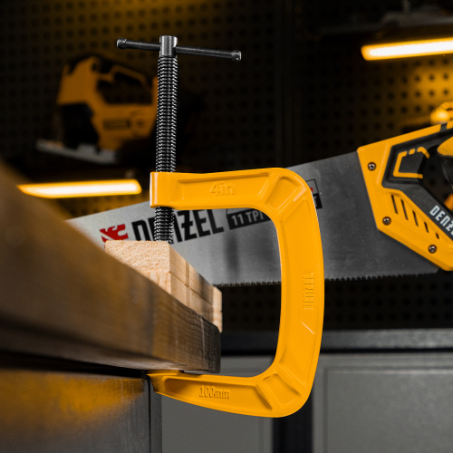 Струбцина G-образная, усиленная, 100 мм Denzel по ценам производителя в Москве с доставкой по всей России