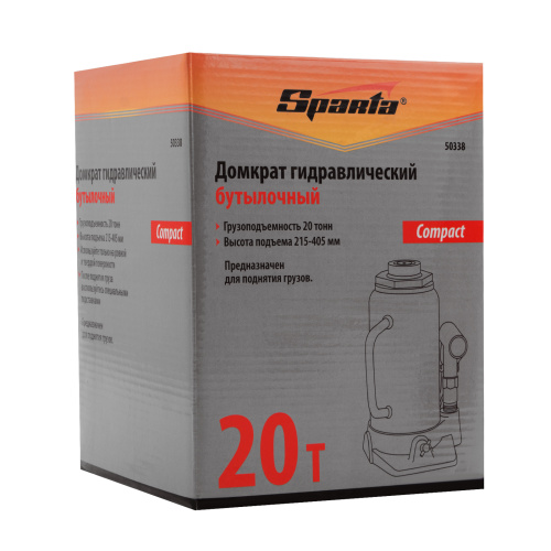 Домкрат гидравлический бутылочный 20 т, h подъема 215-405 мм Sparta Compact по ценам производителя в Москве с доставкой по всей России