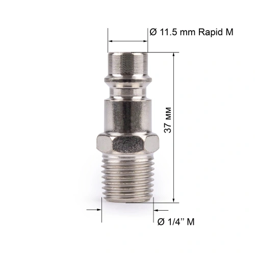 Соединитель Rapid M "папа" - внешняя резьба 1/4" FOXWELD по ценам производителя в Москве с доставкой по всей России