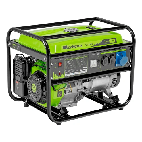 Генератор бензиновый БС-8000, 6,6 кВт, 230В, четырехтактный, 25 л, ручной стартер Сибртех по ценам производителя в Москве с доставкой по всей России