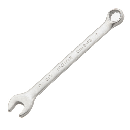 Ключ комбинированный, 9 мм, CrV, матовый хром Matrix по ценам производителя в Москве с доставкой по всей России