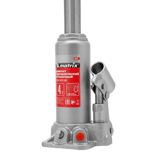 Домкрат гидравлический бутылочный, 4 т, высота подъема 194-372 мм, в пластиковый кейсе Matrix по ценам производителя в Москве с доставкой по всей России