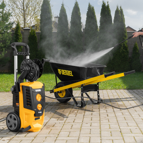 Моечная машина высокого давления R-180D, 2200 Вт, 180 бар, 380 л/ч, с барабаном Denzel купить в Москве с доставкой по всей России | ProtosMarket.ru