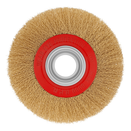 Щетка для точила, 175 мм, посадка 32 мм, плоская, латунированная витая проволока Matrix по ценам производителя в Москве с доставкой по всей России