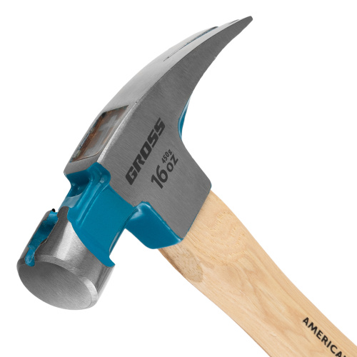 Молоток-гвоздодер, 450 г, угол 75, магнит, обрезиненная рукоятка American hickory GROSS по ценам производителя в Москве с доставкой по всей России