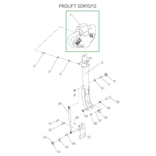 Верхняя часть ручки в сборе для штабелеров SDR 1016/1030/1035/1225/1230/1235/1635 по ценам производителя в Москве с доставкой по всей России