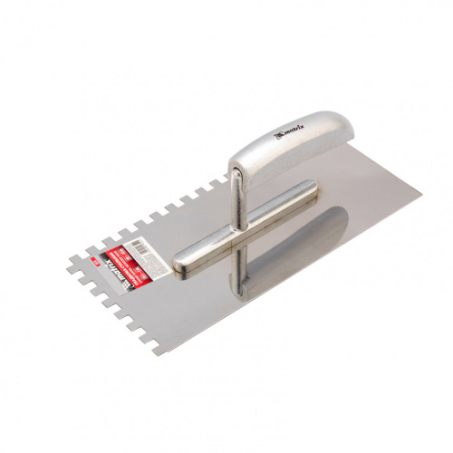 Гладилка из нержавеющей стали, 280 x 130 мм, деревянная ручка, зуб 8 x 8 мм Matrix по ценам производителя в Москве с доставкой по всей России