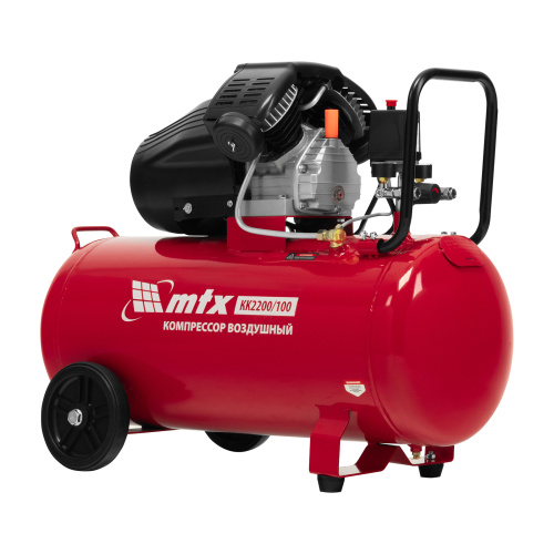 Компрессор воздушный КК-2200/100, 2,2 кВт, 350 л/мин, 100 л, прямой привод, масляный MTX по ценам производителя в Москве с доставкой по всей России