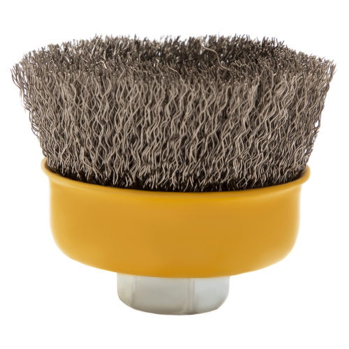 Щетка для УШМ, 75 мм, "Чашка", витая нержавеющая проволока 0.3 мм, М14 Denzel по ценам производителя в Москве с доставкой по всей России