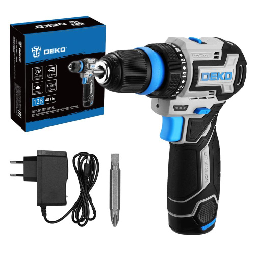Дрель-шуруповерт аккумуляторная бесщеточная компактная DEKO Loner 12V PRO со съёмным патроном, 12В, по ценам производителя в Москве с доставкой по всей России