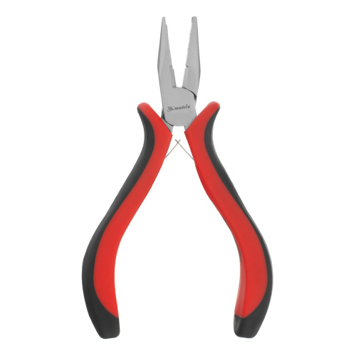 Длинногубцы прямые Mini, 130 мм, никелированные, авторазжим, двухкомпонентные рукоятки Matrix по ценам производителя в Москве с доставкой по всей России