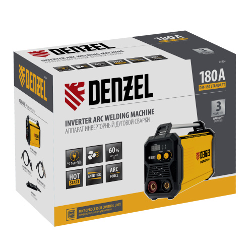 Аппарат инвертор. дуговой сварки DM-180 Standart, 180 А, ПВ 60% Denzel по ценам производителя в Москве с доставкой по всей России