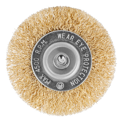 Щетка для дрели, 75 мм, плоская со шпилькой, латунированная витая проволока Matrix по ценам производителя в Москве с доставкой по всей России