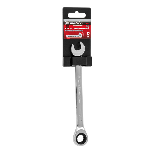 Ключ комбинированный трещоточный, 12 мм, CrV, зеркальный хром Matrix Professional по ценам производителя в Москве с доставкой по всей России