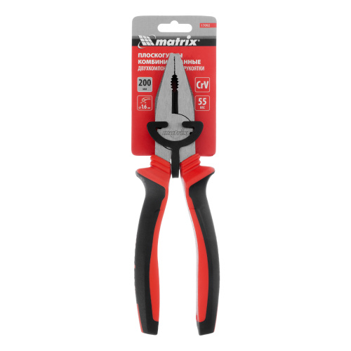Плоскогубцы комбинированные, 200 мм, хром-ванадий, двухкомпонентные рукоятки Matrix по ценам производителя в Москве с доставкой по всей России