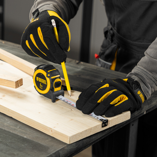 Рулетка 5м х 19мм, автоматич. фиксац., нейлон. покрытие, магнит. зацеп, двухстор. разметка Denzel по ценам производителя в Москве с доставкой по всей России