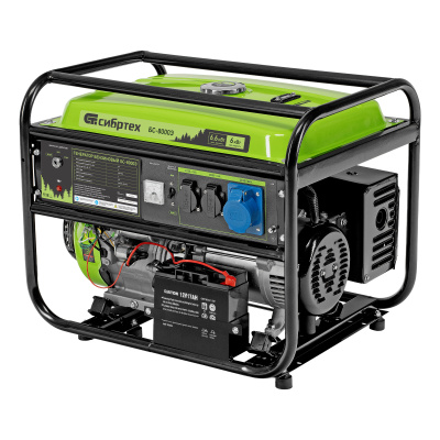 Генератор бензиновый БС-8000Э, 6,6 кВт, 230В, четырехтактный, 25 л, электростартер Сибртех купить в Москве с доставкой по всей России | ProtosMarket.ru