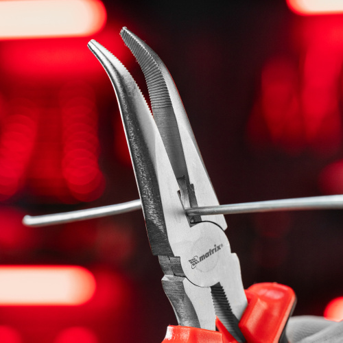 Длинногубцы изогнутые Nickel, 180 мм, никелированные, двухкомпонентные рукоятки Matrix по ценам производителя в Москве с доставкой по всей России