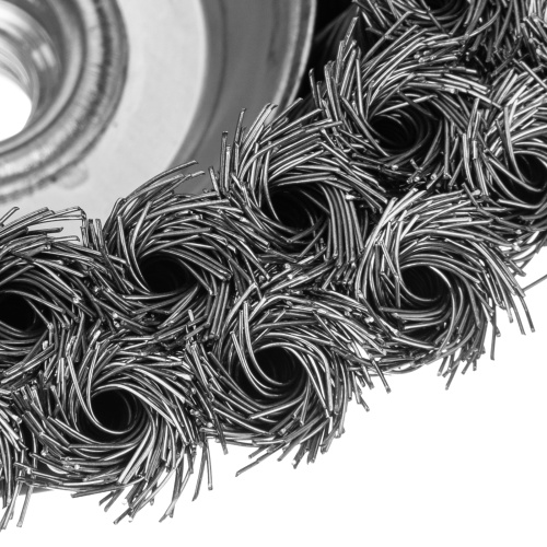 Щетка для УШМ, 125 мм, М14, "чашка", двухрядная, крученая проволока 0.35 мм Matrix по ценам производителя в Москве с доставкой по всей России