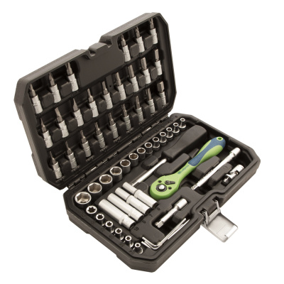 Набор инструментов 56 предметов, CrV, 1/4" Сибртех по ценам производителя в Москве с доставкой по всей России