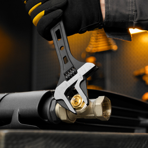 Ключ разводной, 250 мм, CrV, кованый Denzel по ценам производителя в Москве с доставкой по всей России