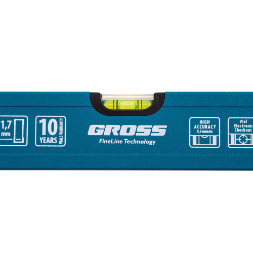 Уровень алюминиевый усиленный, 400 мм, 3 глазка Gross по ценам производителя в Москве с доставкой по всей России