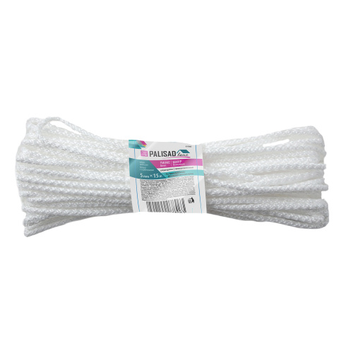 Шнур бельевой полипропиленовый с сердечником, 5 мм, L 15 м, белый, Home Palisad по ценам производителя в Москве с доставкой по всей России
