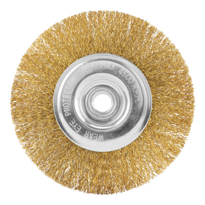 Щетка для УШМ, 125 мм, М14, плоская, латунированная витая проволока Matrix по ценам производителя в Москве с доставкой по всей России