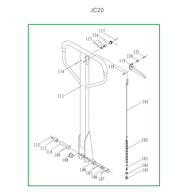 Ручка  в сборе для гидравлических тележек DF25 по ценам производителя в Москве с доставкой по всей России