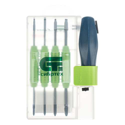 Отвертка со сменными двухсторонними насадками, 8 в 1, пластиковый кейс, CrV Сибртех по ценам производителя в Москве с доставкой по всей России