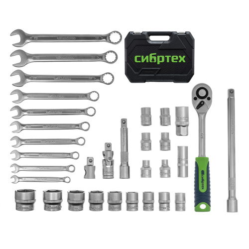 Набор инструментов, 1/2", пластиковый кейс, 32 предмета// Сибртех по ценам производителя в Москве с доставкой по всей России
