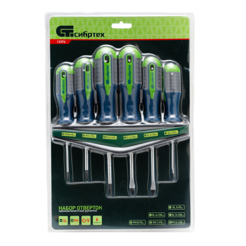 Набор отверток, CrV, трехкомпонентные рукоятки, 6 предметов Сибртех по ценам производителя в Москве с доставкой по всей России
