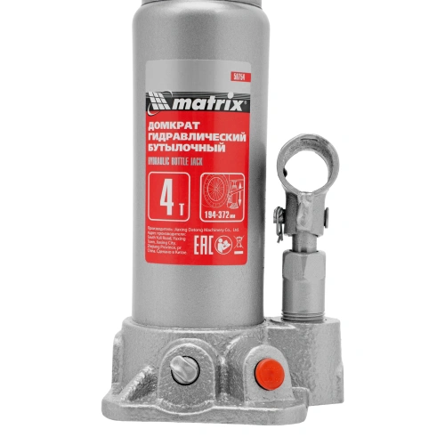 Домкрат гидравлический бутылочный, 4 т, высота подъема 194-372 мм, в пластиковый кейсе Matrix по ценам производителя в Москве с доставкой по всей России