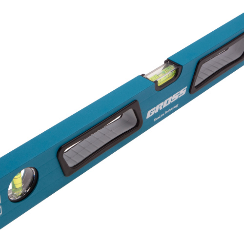 Уровень алюминиевый, 600 мм, усиленный с ударопрочными заглушками, рукоятки, 3 глазка Gross по ценам производителя в Москве с доставкой по всей России