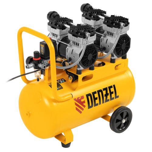 Компрессор безмасляный, малошумный DLS 1500/50, 1500 ВТ, 2x750, 50 л, 260 л/мин Denzel по ценам производителя в Москве с доставкой по всей России