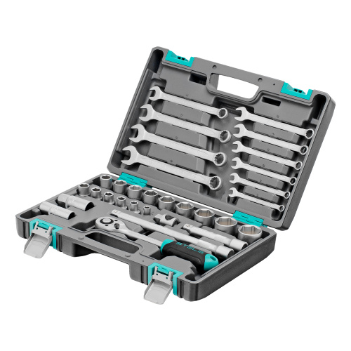 Набор инструментов, 1/2", CrV, пластиковый кейс 31 предмет Stels по ценам производителя в Москве с доставкой по всей России