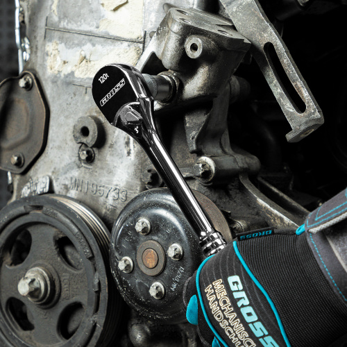 Ключ-трещотка 1/2", CrV, 120 зубьев, цельнометаллический, хром Gross по ценам производителя в Москве с доставкой по всей России