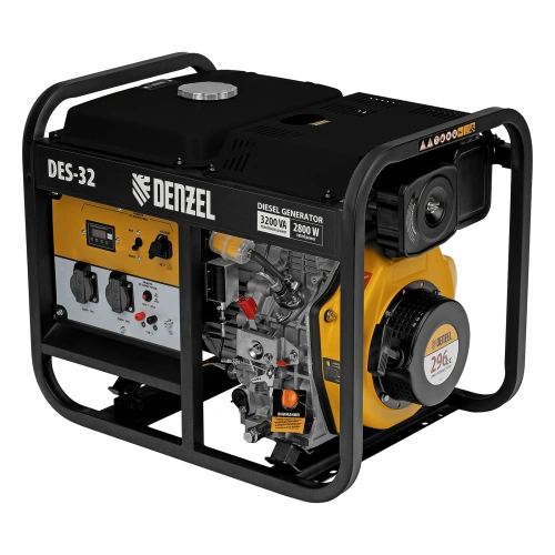 Генератор дизельный DES-32, 3,2 кВт, 230 В, 11 л, ручной стартер Denzel по ценам производителя в Москве с доставкой по всей России