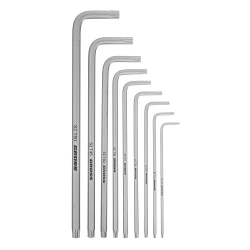 Набор ключей имбусовых Torx -TT, 9 шт: T10-T50, экстра-длинные, S2, сатинированные Gross по ценам производителя в Москве с доставкой по всей России